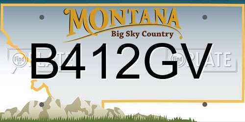 B412GV Montana License Plate