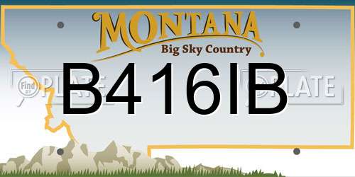 B416IB Montana License Plate