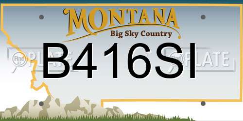 B416SI Montana License Plate