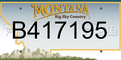 B417195 Montana License Plate