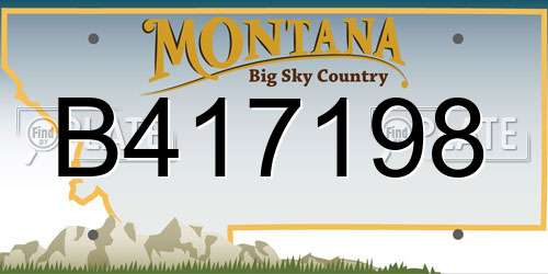 B417198 Montana License Plate