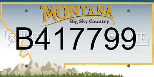 B417799 Montana License Plate