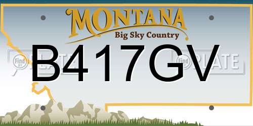 B417GV Montana License Plate
