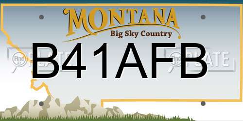 B41AFB Montana License Plate