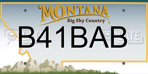 B41BAB Montana License Plate