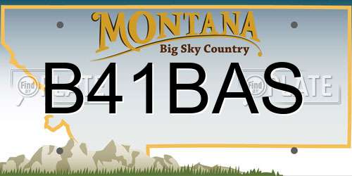 B41BAS Montana License Plate