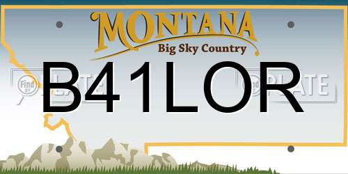 B41LOR Montana License Plate
