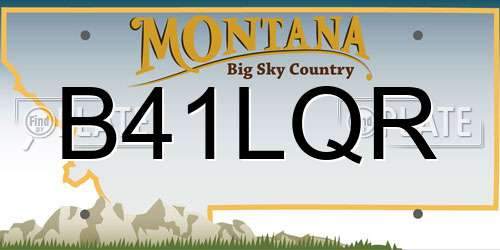 B41LQR Montana License Plate