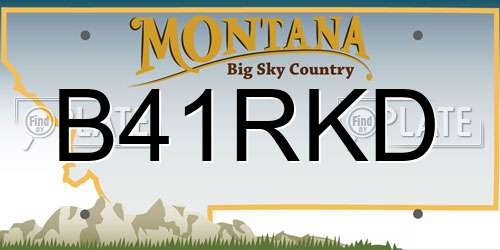 B41RKD Montana License Plate