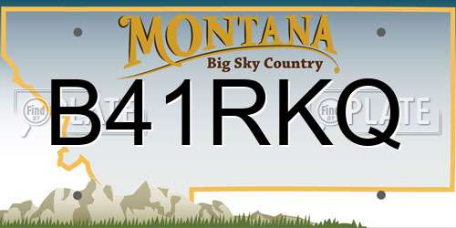 B41RKQ Montana License Plate