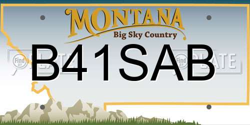 B41SAB Montana License Plate