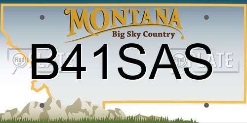 B41SAS Montana License Plate