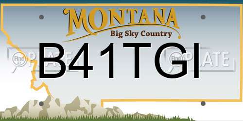B41TGI Montana License Plate