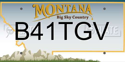 B41TGV Montana License Plate