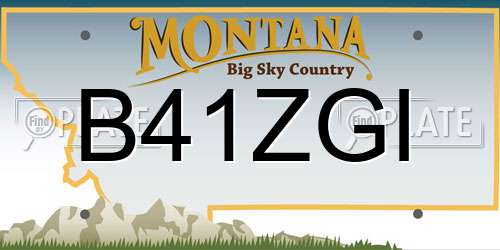 B41ZGI Montana License Plate