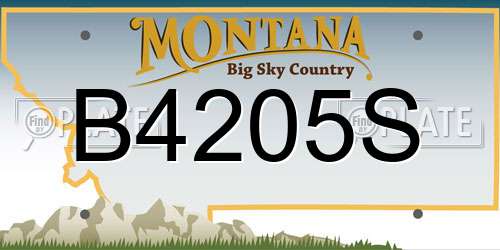 B4205S Montana License Plate