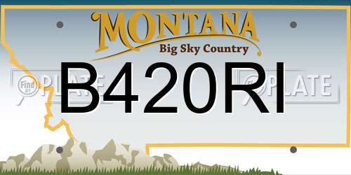 B420RI Montana License Plate