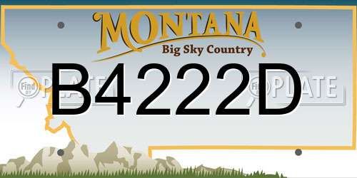 B4222D Montana License Plate