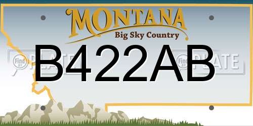 B422AB Montana License Plate