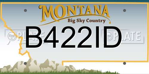B422ID Montana License Plate