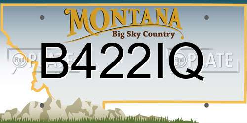 B422IQ Montana License Plate