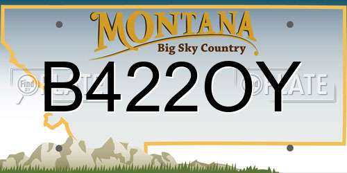 B422OY Montana License Plate