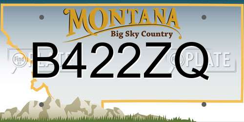 B422ZQ Montana License Plate