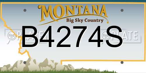 B4274S Montana License Plate