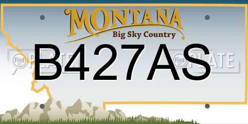 B427AS Montana License Plate