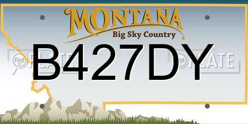 B427DY Montana License Plate