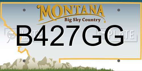 B427GG Montana License Plate