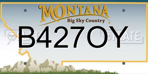 B427OY Montana License Plate