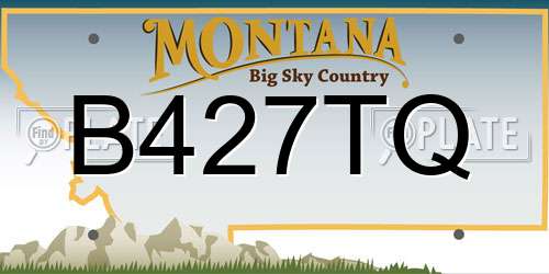 B427TQ Montana License Plate