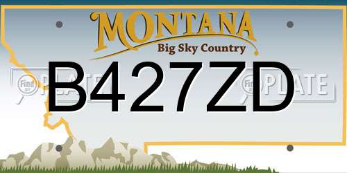 B427ZD Montana License Plate