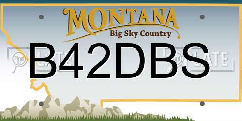 B42DBS Montana License Plate