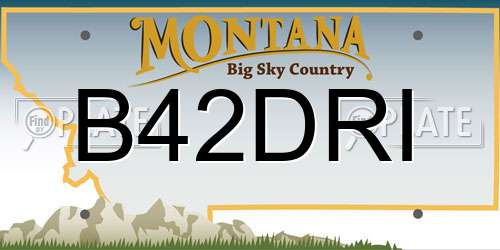 B42DRI Montana License Plate