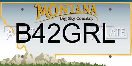 B42GRL Montana License Plate
