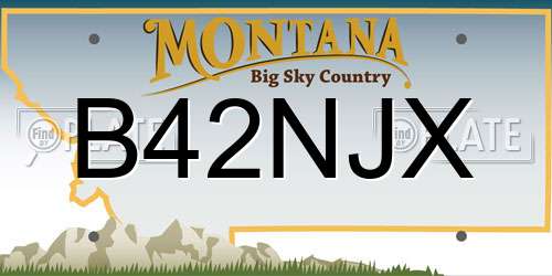 B42NJX Montana License Plate