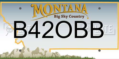 B42OBB Montana License Plate