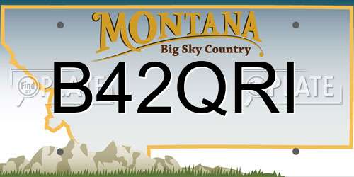 B42QRI Montana License Plate