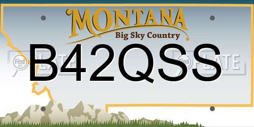 B42QSS Montana License Plate