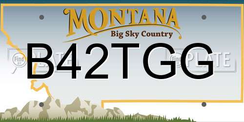 B42TGG Montana License Plate