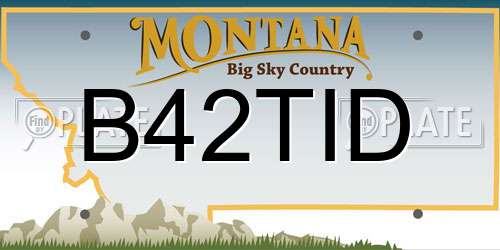 B42TID Montana License Plate