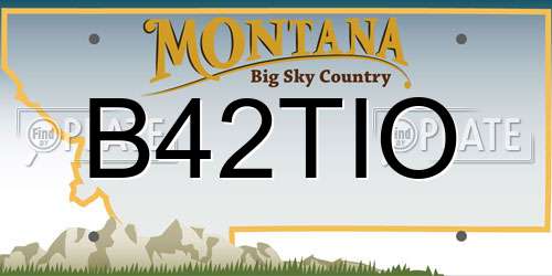 B42TIO Montana License Plate