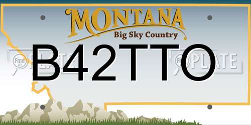 B42TTO Montana License Plate