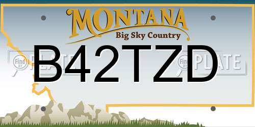 B42TZD Montana License Plate