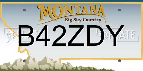 B42ZDY Montana License Plate