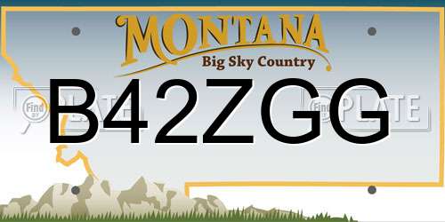 B42ZGG Montana License Plate