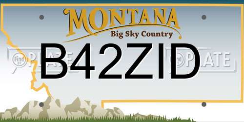 B42ZID Montana License Plate