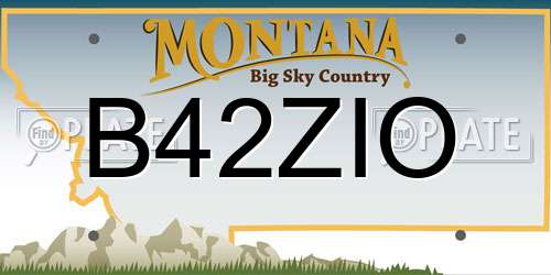 B42ZIO Montana License Plate